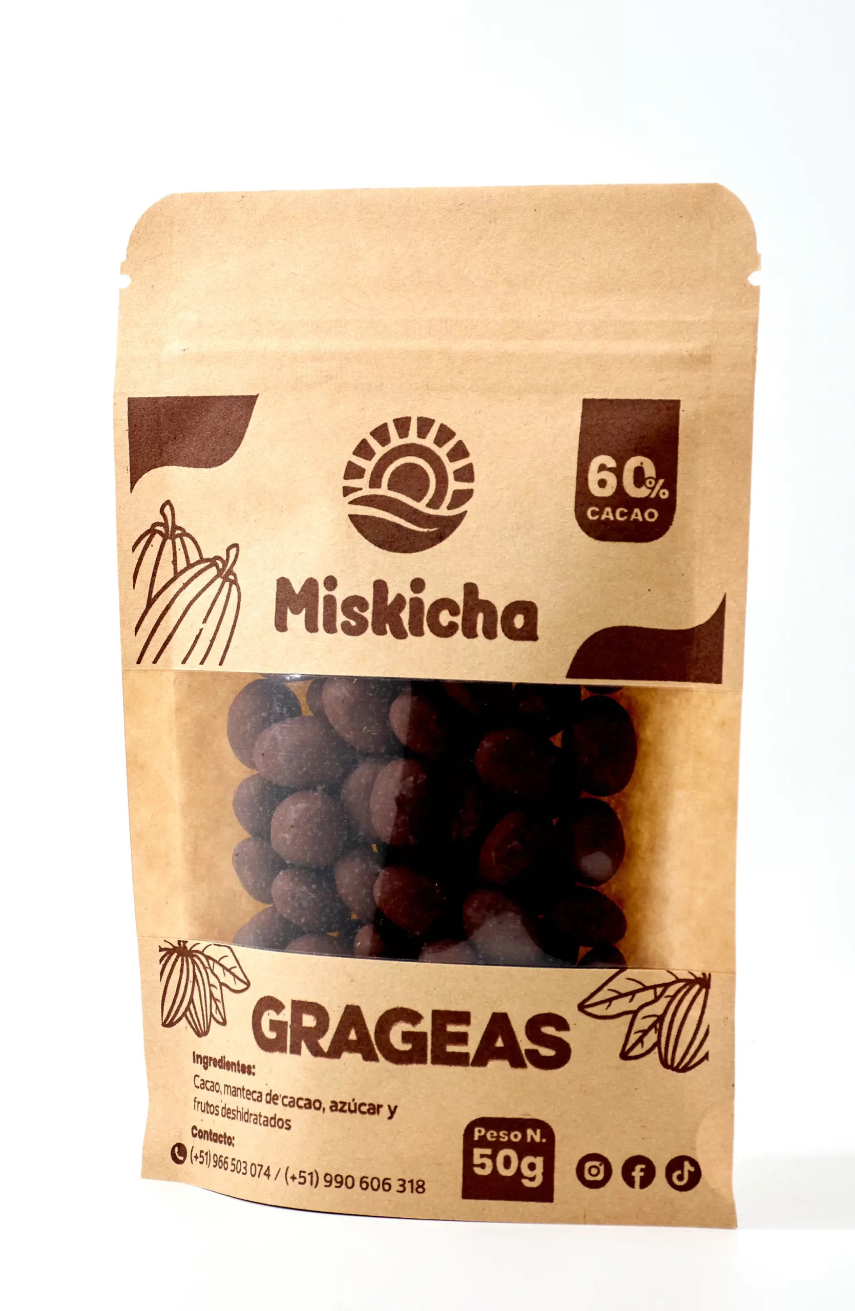 Grageas 60% 50g Nibs de cacao